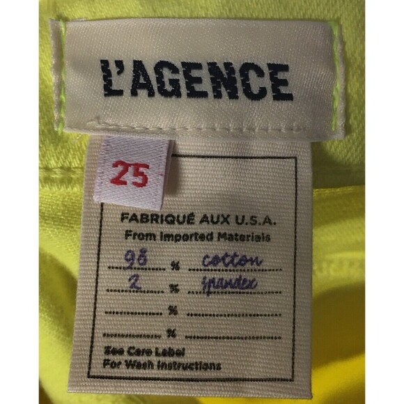L'agence Jeans Women's Size 25 Yellow Bell Flare Leg Cotton Blend - Picture 7 of 8